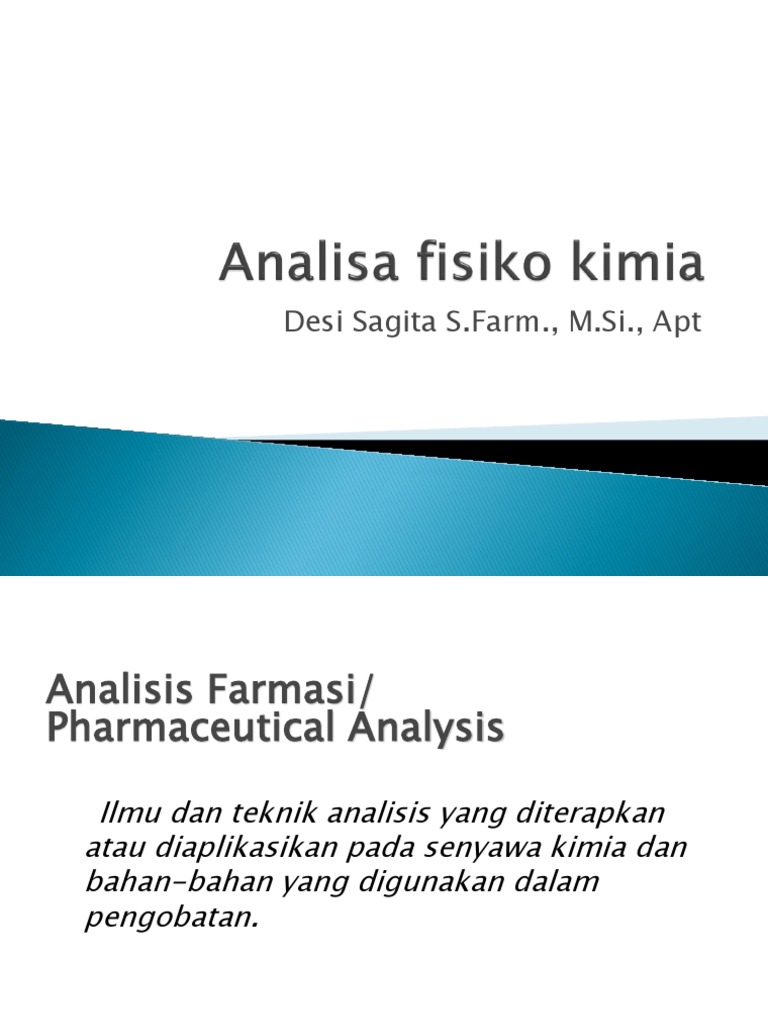 Analisis Fisikokimia dalam Farmasi | PDF