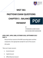 MGT 361 Pastyear Exam Questions Chapter 5: Balance of Payment