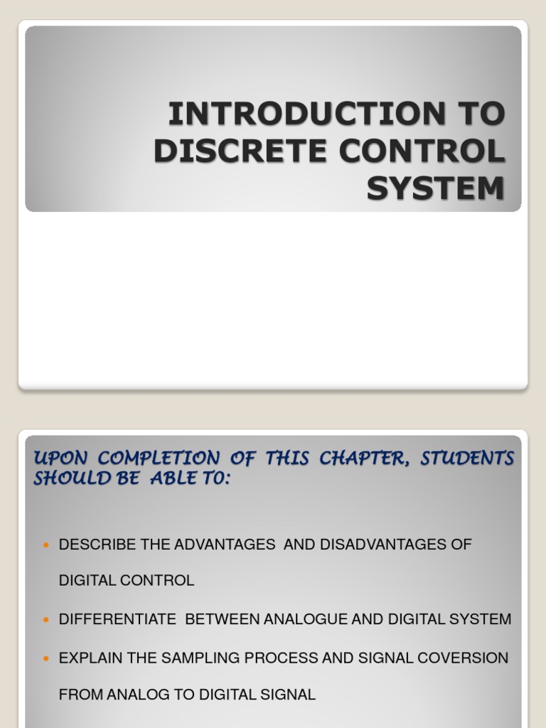 Discrete Control System(Intro) | Signal (Electrical Engineering ...