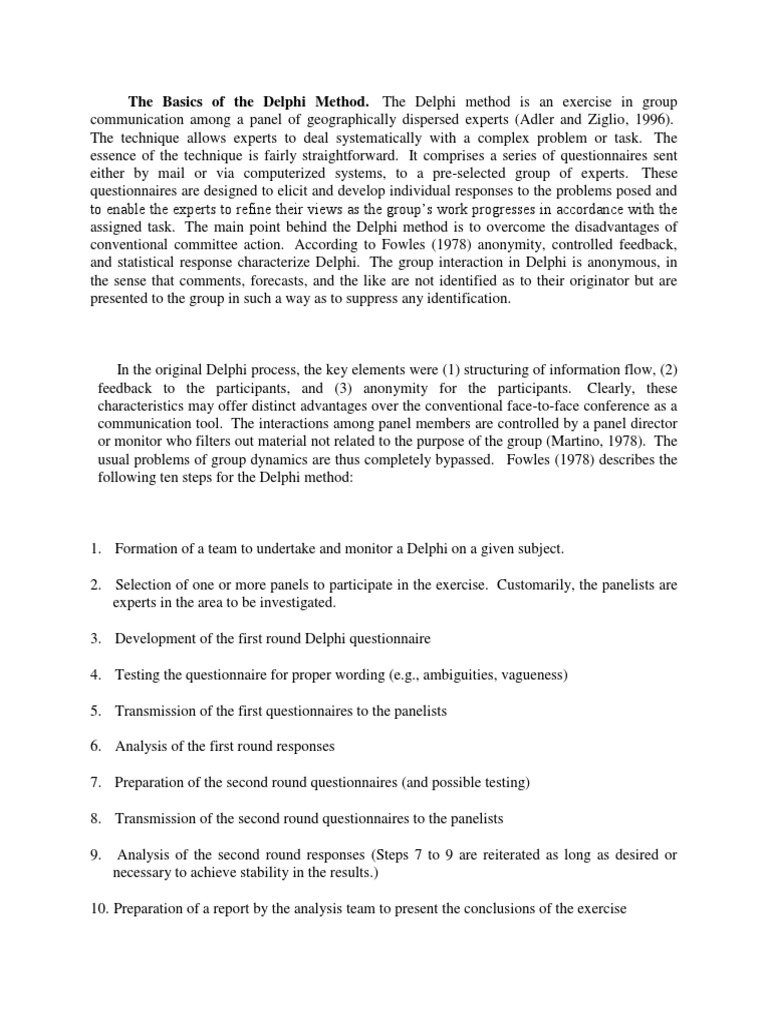 The Basics of The Delphi Method | PDF | Forecasting | Cognition