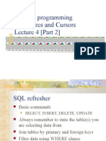 PL/SQL Programming Procedures and Cursors Lecture 4 (Part 2)