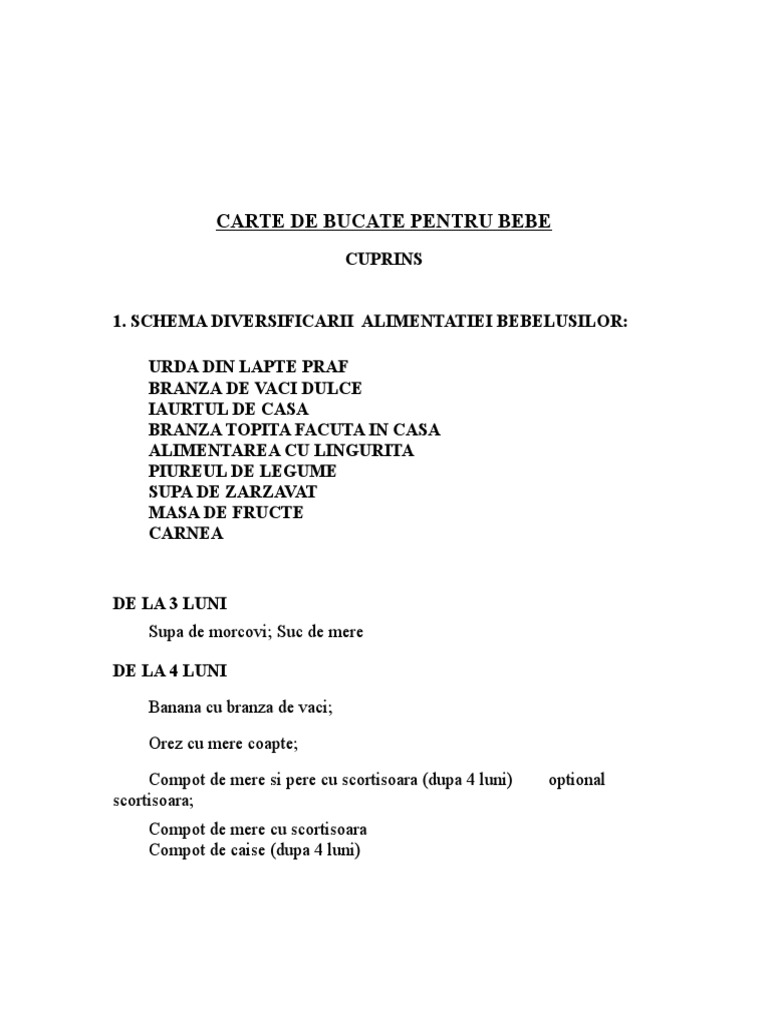Carte De Bucate Pentru Bebe Pdf