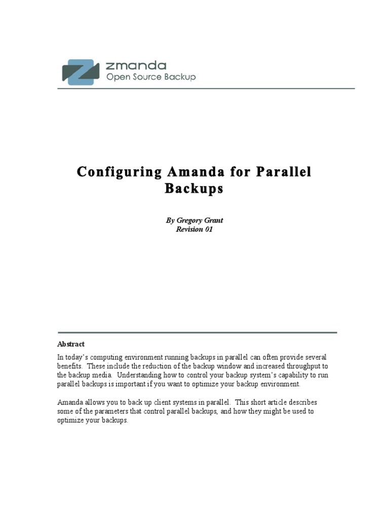 Configuring Amanda for Parallel Backups | PDF