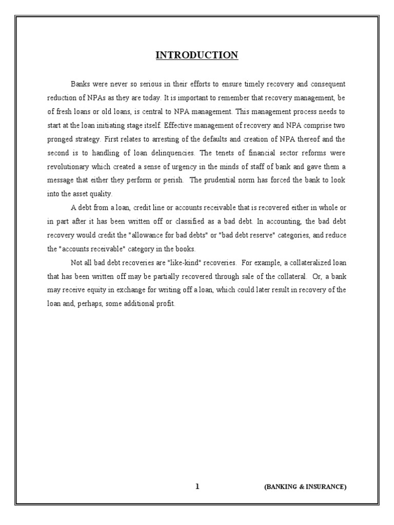 Debt Recovery Management in Banks | PDF | Repossession | Banks