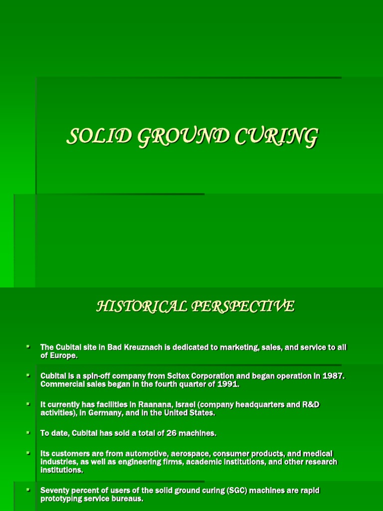 Solid Ground Curing Overview and Applications | PDF | Industries ...