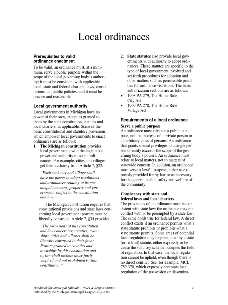 Local Ordinances US PDF Local Ordinance Constitutional Amendment
