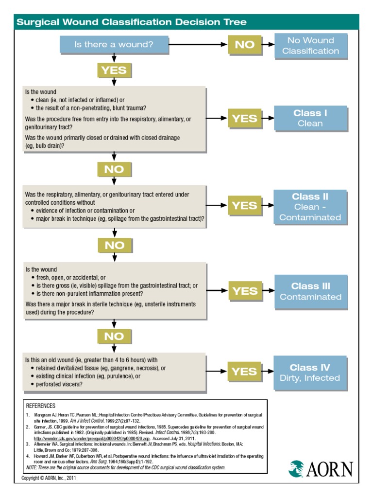 Surg Wound Clas Tree | PDF | Wound | Health Sciences