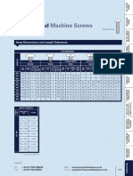 Metric Machine Screws Technical Data