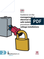Guidance On The Management of Electrical Safety and Safe Isolation Procedures For Low Voltage Installations