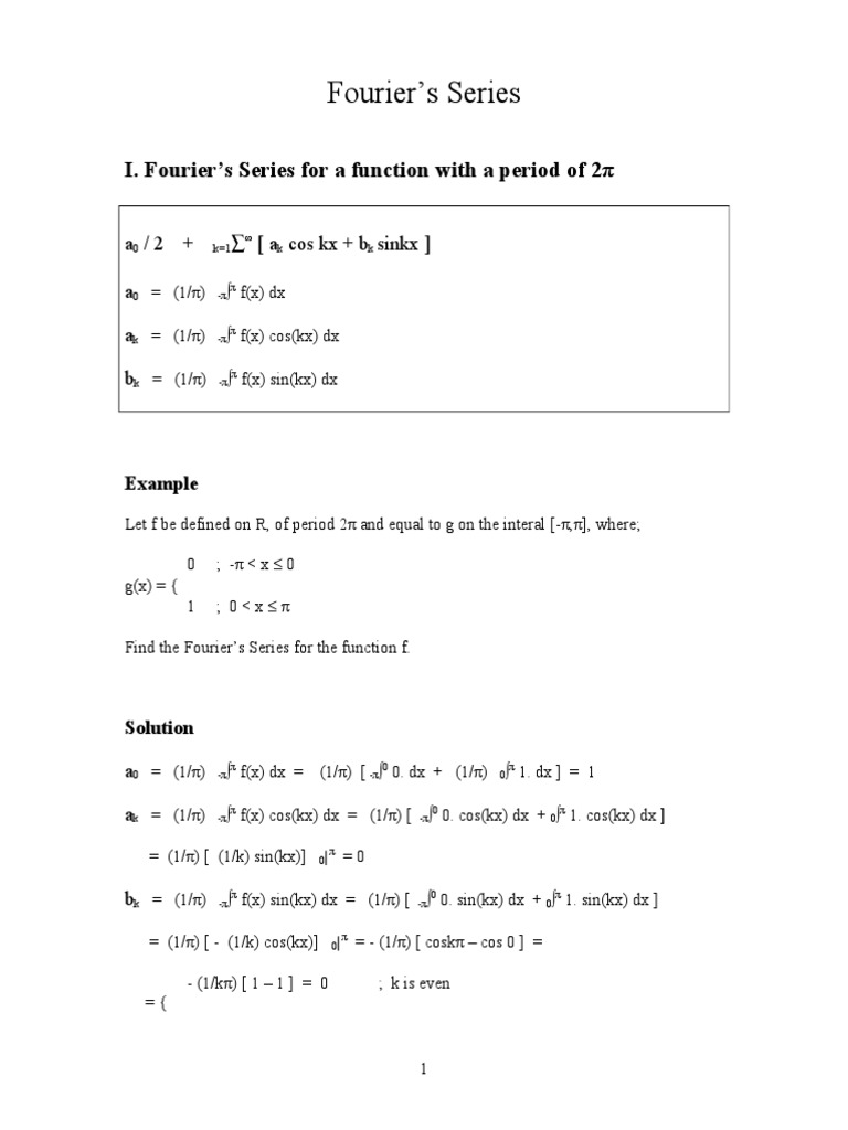 Fourier Series: Periodic Functions Explained | PDF | Fourier Series ...