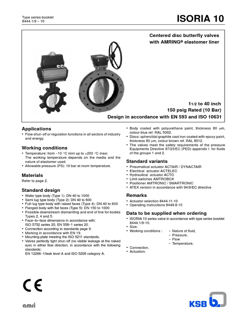 ISORIA 10 Butterfly Valve Overview | PDF | Screw | Valve