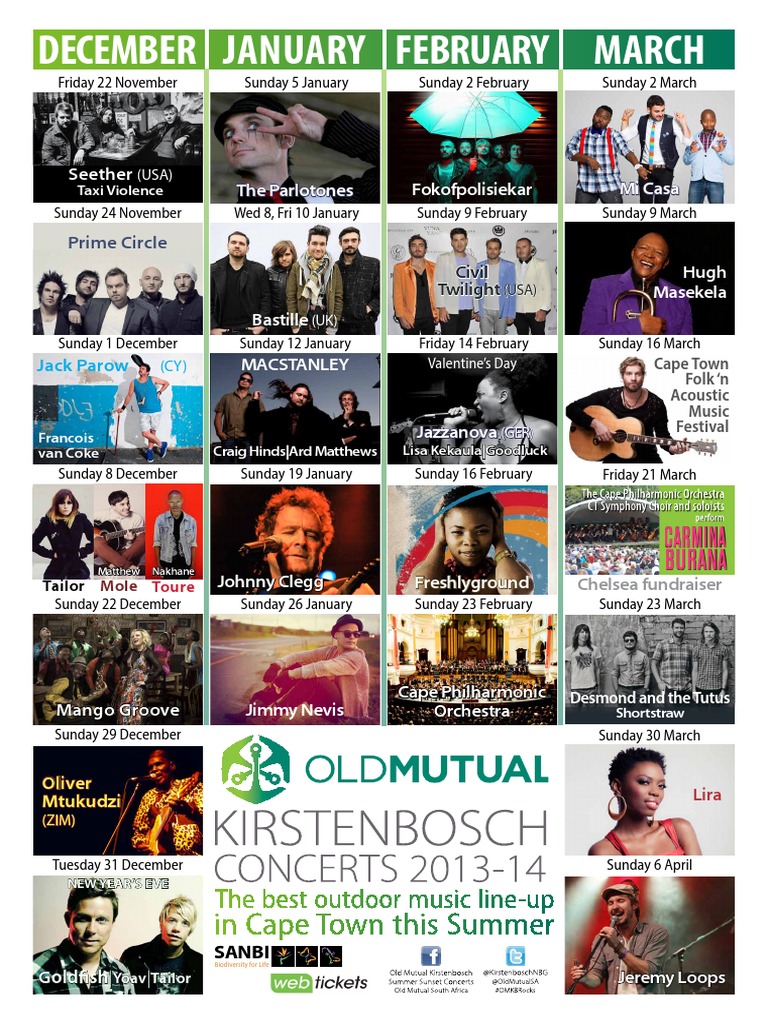 Upcoming Concerts and Events Schedule | PDF