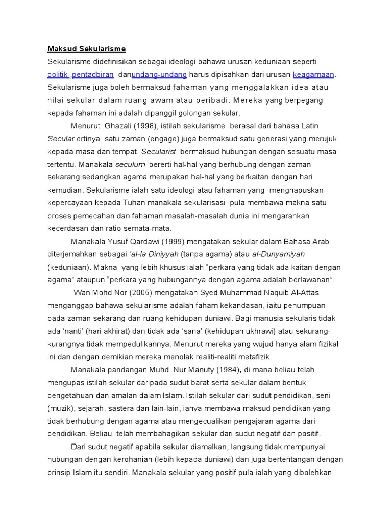 Maksud Sekularisme Pdf