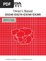 Hondaownersmanual-Gx240 Gx270 Gx340 Gx390 Honda