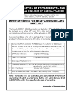 Notice - Result & Counselling - DMAT-2013