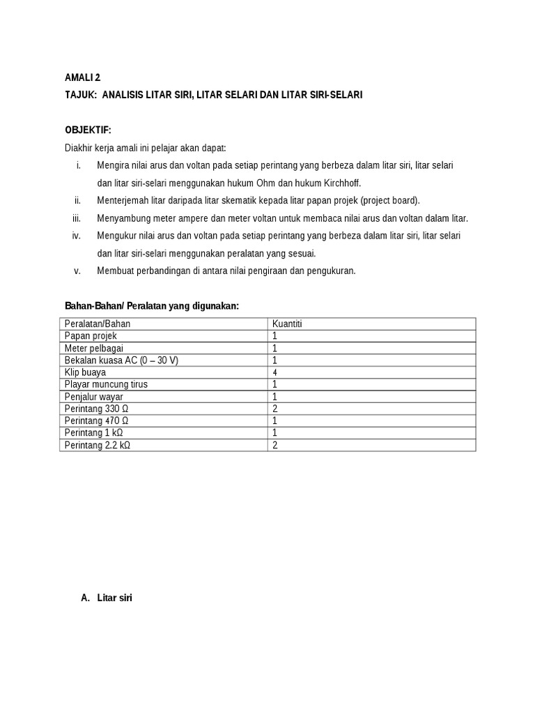 Pengiraan Litar Siri dan Selari | PDF