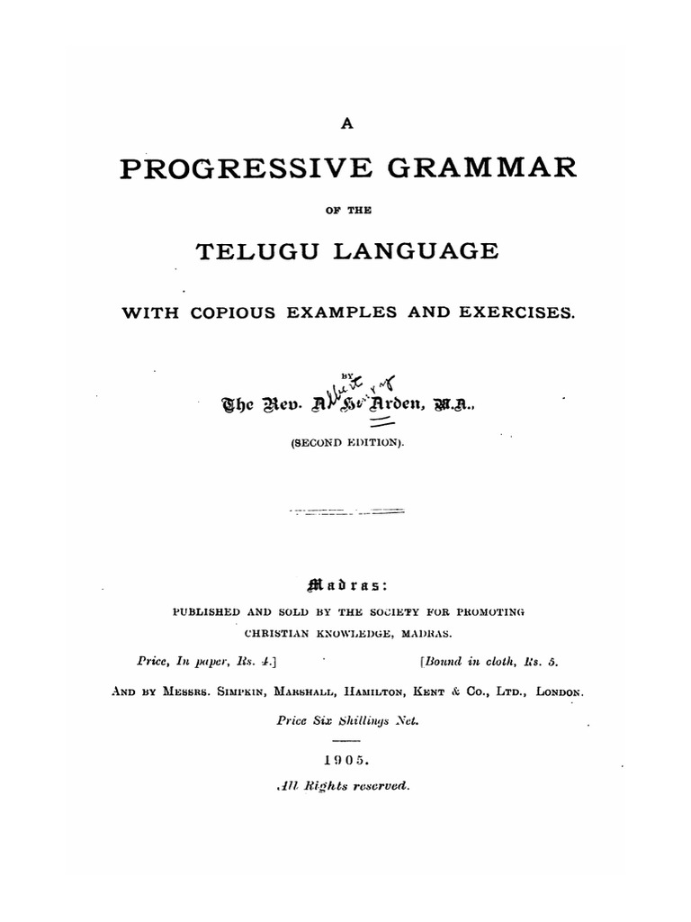 A Progressive Grammar Of Telugu