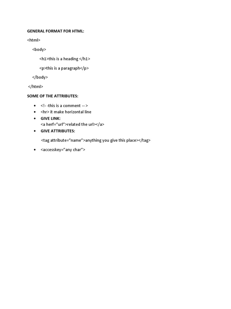 HTML Structure and Attributes Guide | PDF