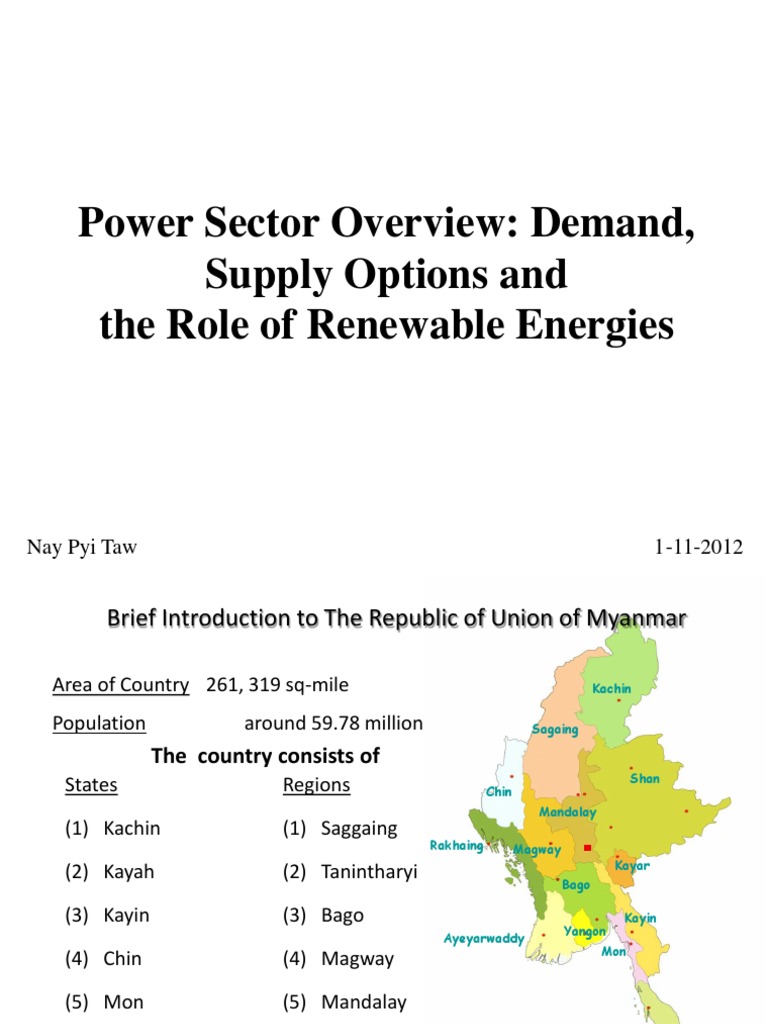 Myanmar Power Sector Overview Hydroelectricity Electrical Grid