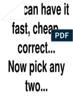 You Can Have It Fast, Cheap, Correct... Now Pick Any Two..