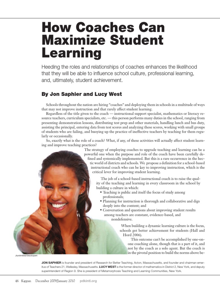Coaches Maximize Learning Teachers Curriculum