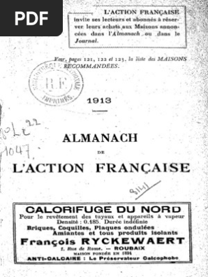 Almanach De L Action Francaise 1913 Pape Religions Et Croyances