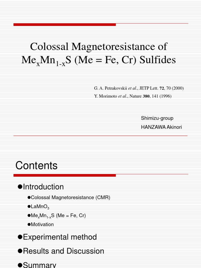 Colossal Magnetoresistance Pdf Ferromagnetism Electrical