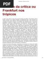 a tarefa da crítica ou Frankfurt nos trópicos