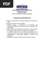 Estudo Dirigido 1 - Origem das biomoléculas