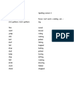 Spelling Lists - 2 Column