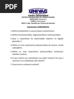Questões Carboidratos