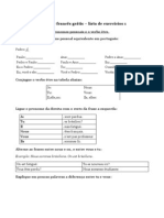 Lista de Exercícios 1-Pronomes Pessoais e o Verbo Être.