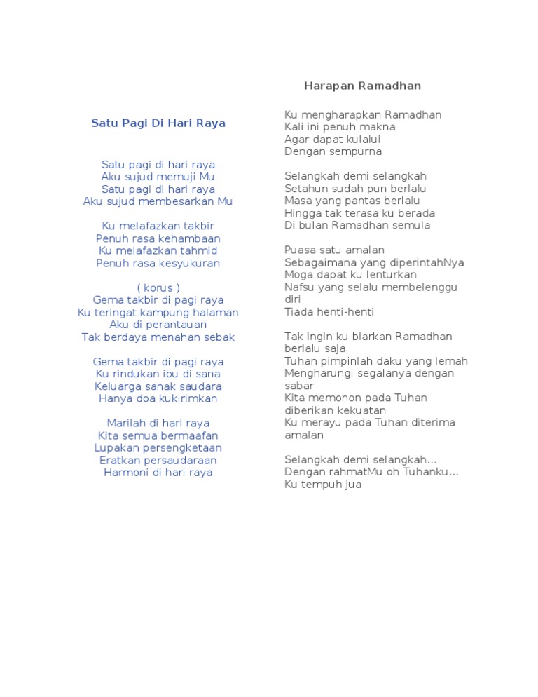 Lirik Lagu Nasyid Pdf