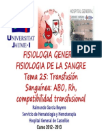 Transfusion Sanguínea Fisiología UJI 2012