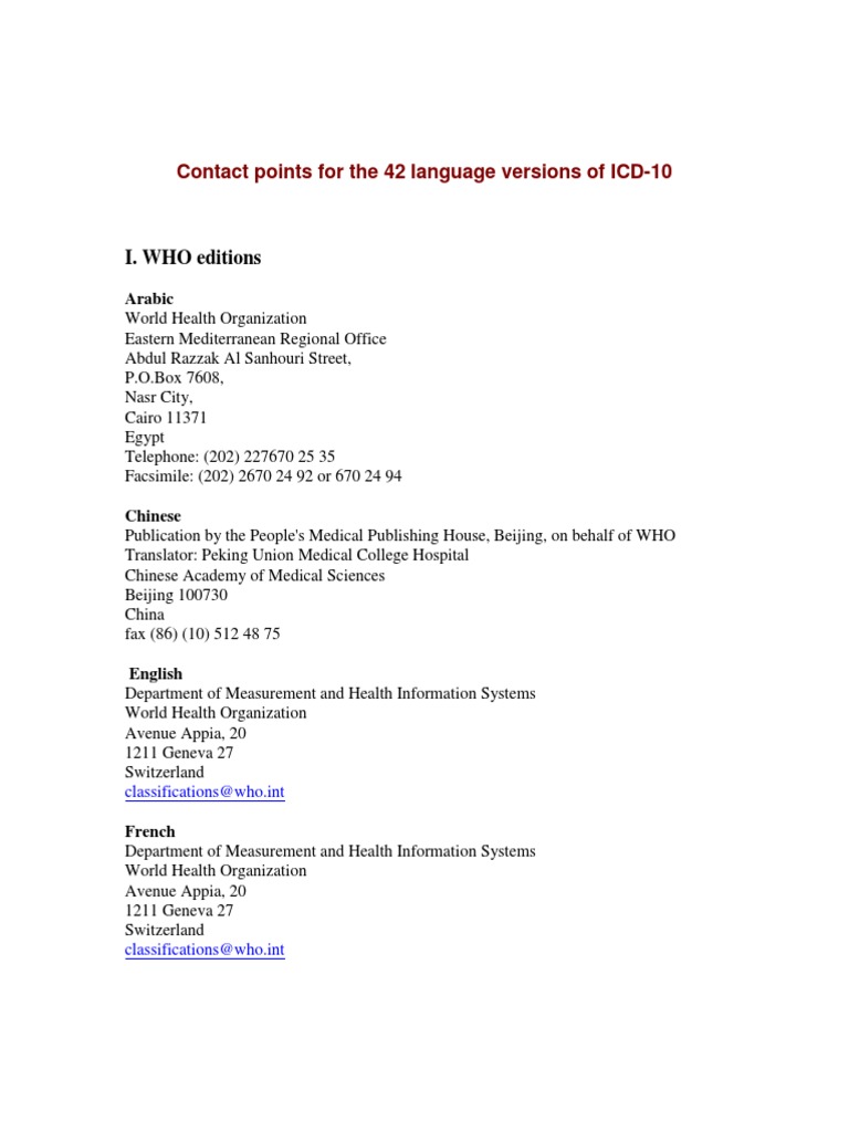ICD 10 Languages | PDF | Lithuania | Health Economics
