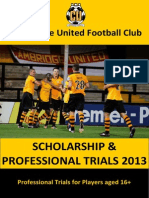 Cambridge United Football Club: Scholarship & Professional Trials 2013