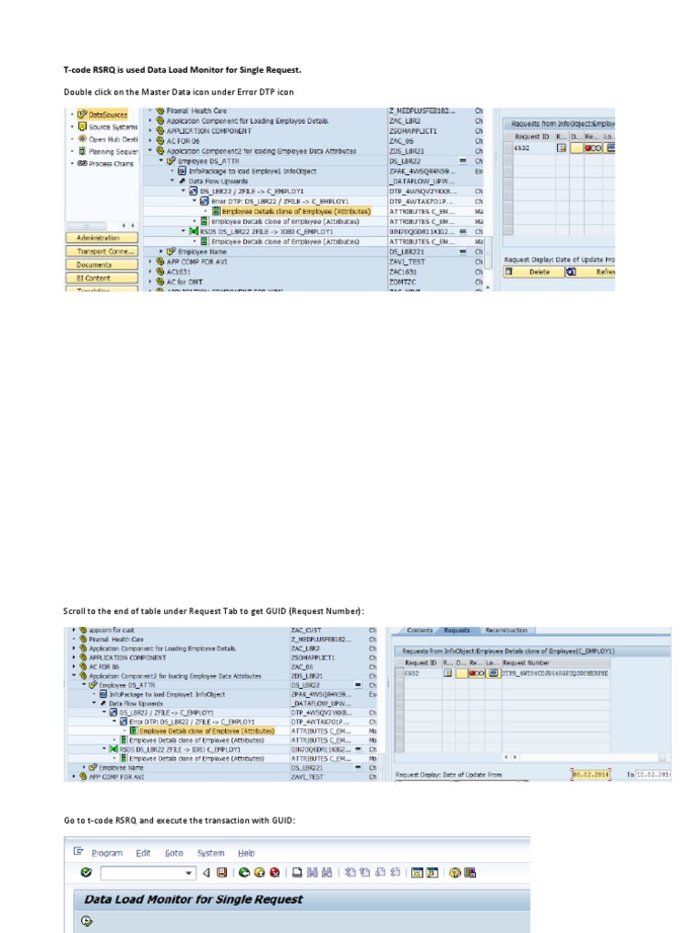 RSRQ T-Code Guide for DTP Requests | PDF