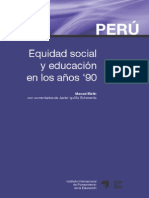 Perú. Equidad Social y Educación en Los Años '90