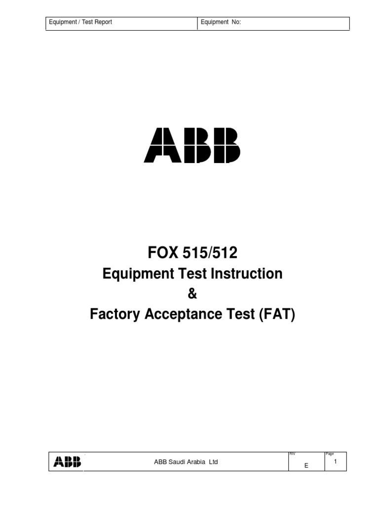 Fox515 Fat Test Procedures E 0 Contoh Pdf Power Supply Computer Network