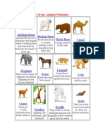 Arabian Horse Bichon Frise Black Bear Camel: Circus Animal Printouts