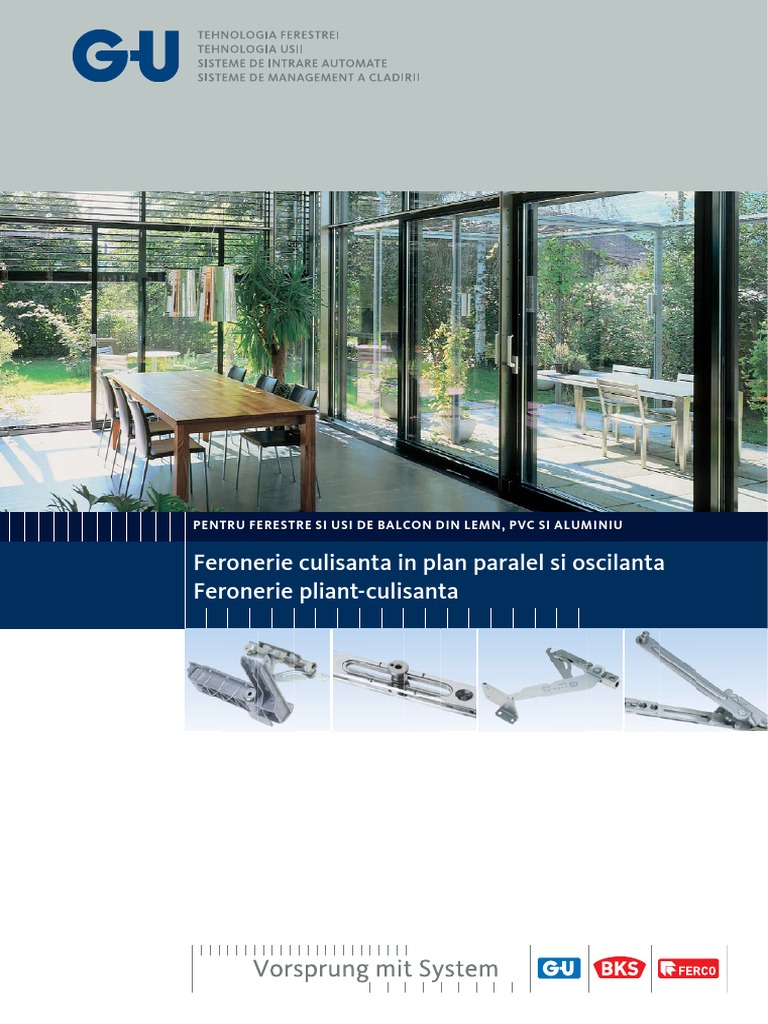 Catalog Feronerie Sistem Glisant Usi Ferestre Termopan Tripan G U PDF