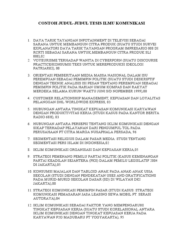 Contoh Judul Tesis