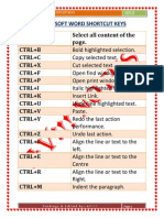 microsoft word shortcut keys