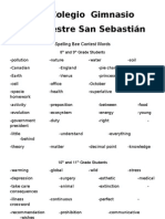 Spelling Bee Contest Sebastiano Words 8 y 9