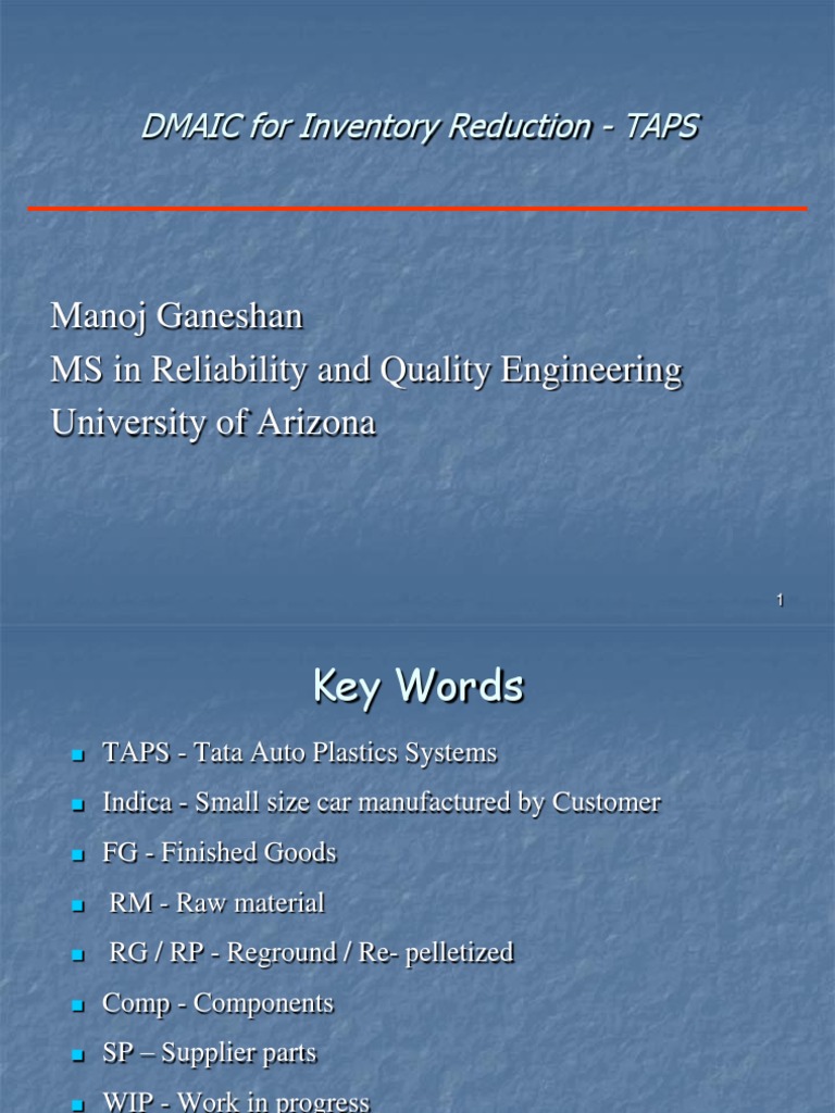 Six Sigma Project | PDF | Six Sigma | Inventory