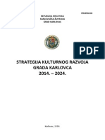 Prijedlog Strategije Kulturnog Razvoja Grada Karlovca Za Razdoblje Od 2014. Do 2024