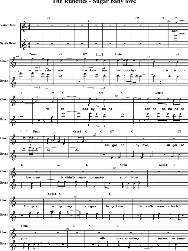 Sudanas Samoningas Nepatogus The Rubettes Sugar Baby Love Lyrics Hotelpurva Com