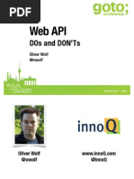 Web Api: Dos and Don'Ts