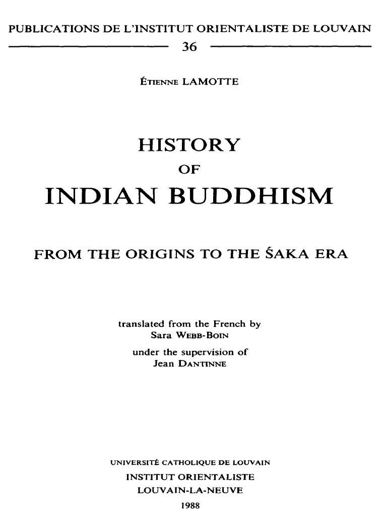 Lamotte History of Indian Buddhism PDF Vedas Ashoka