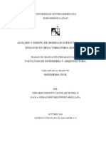 Análisis y Diseño de Modelos Estructurales para Ensayos en M